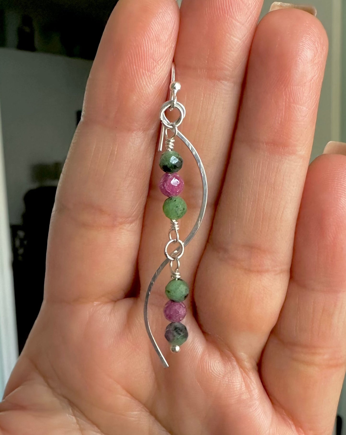 Ruby Zoisite earrings