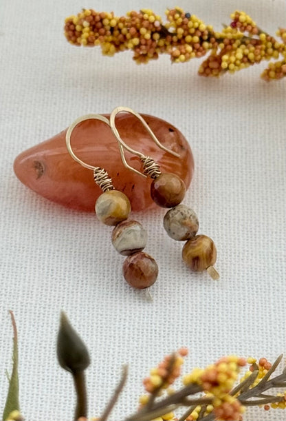 14K gold filled Agate drop earrings