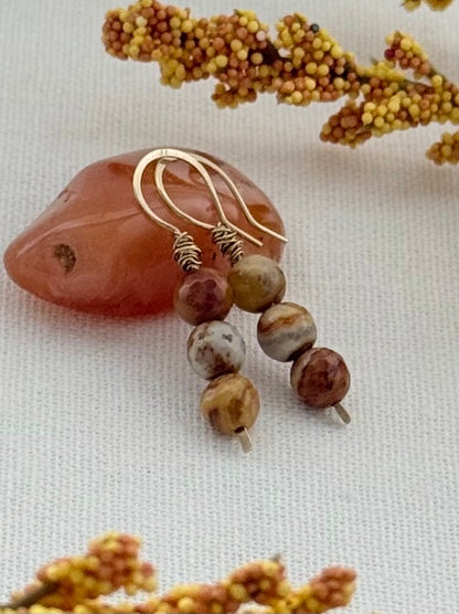 14K gold filled Agate drop earrings