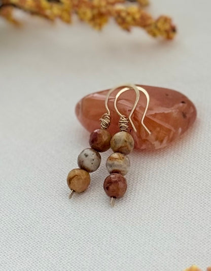 14K gold filled Agate drop earrings