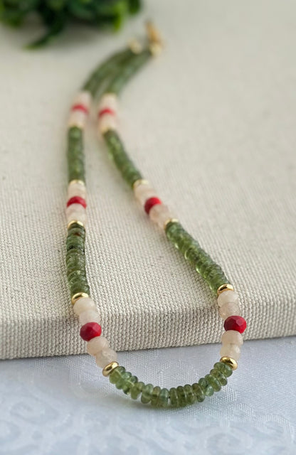 Haylli Necklace - Green garnet necklace