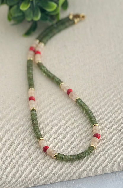 Haylli Necklace - Green garnet necklace