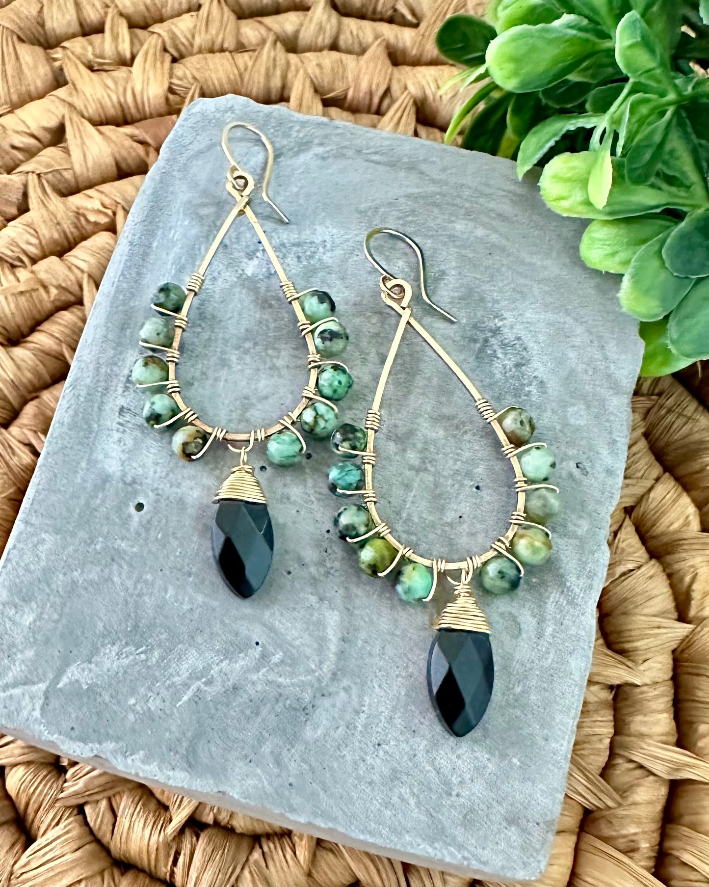 Onyx Marquise Earrings