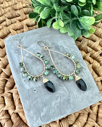 Onyx Marquise Earrings