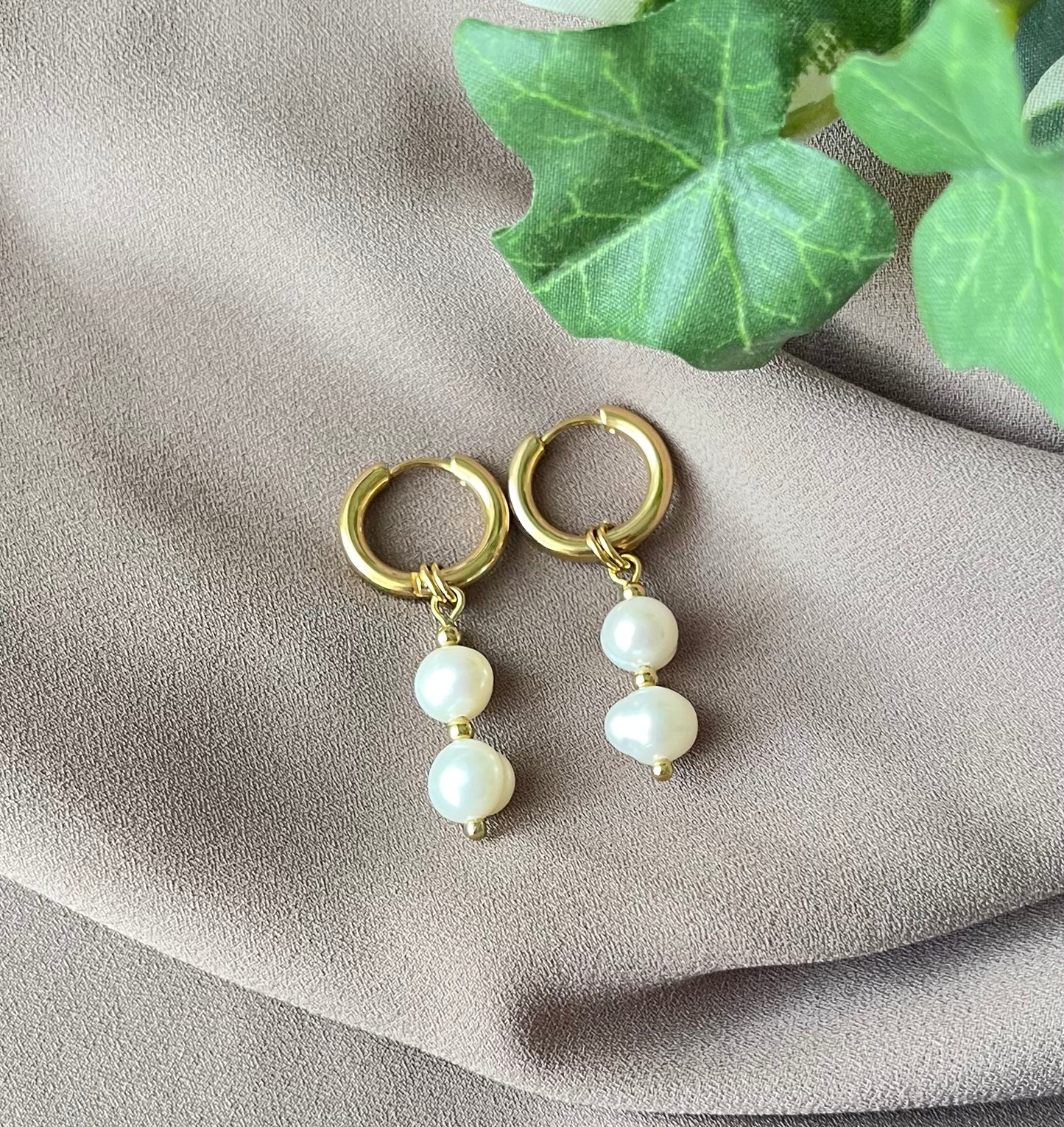 Gold Hoop Earrings with a choice of gemstone