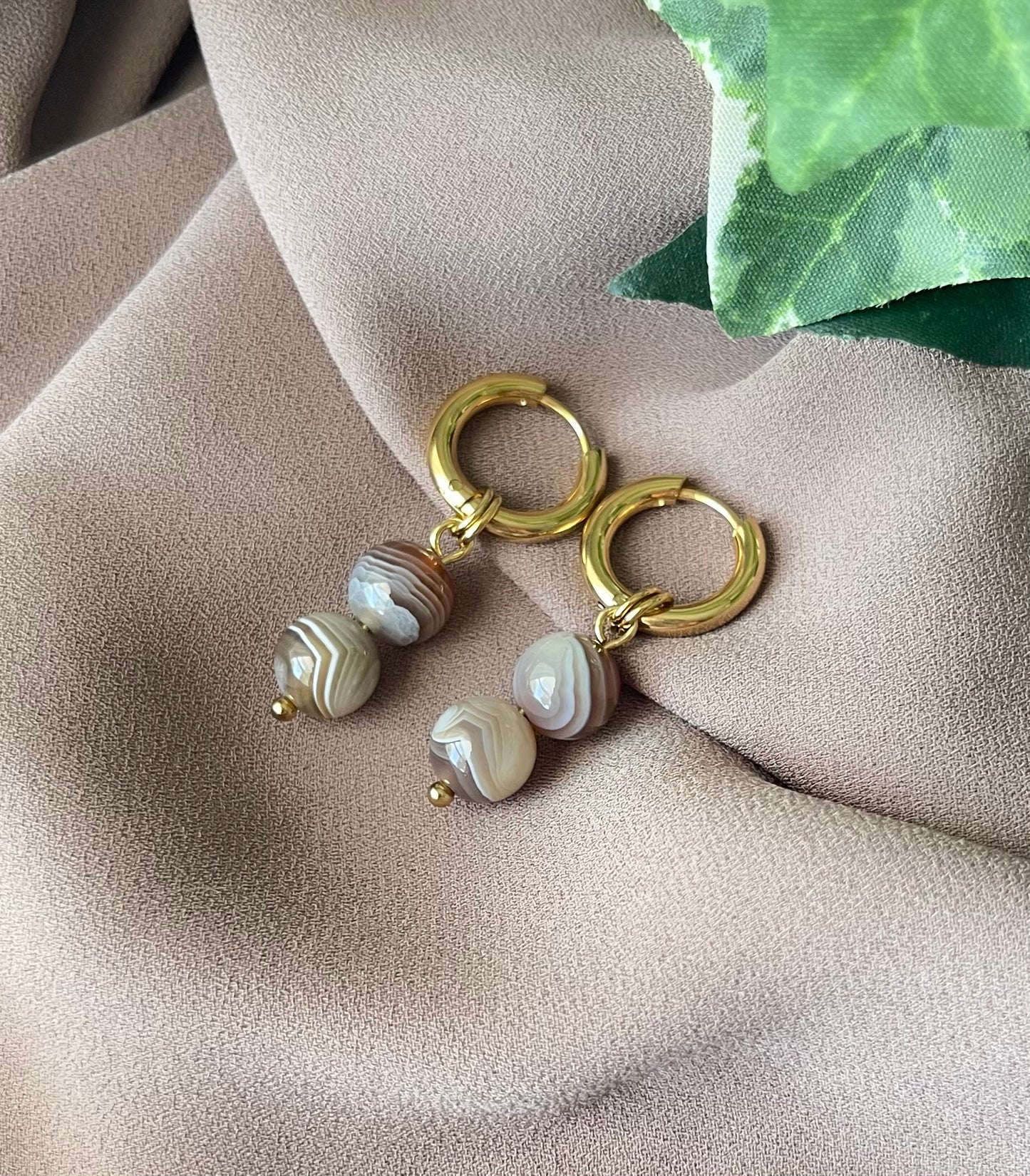 Gold Hoop Earrings with a choice of gemstone