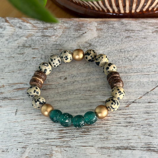 Encourages joy and happiness to pour into your life. Dalmatian Jasper Bracelet