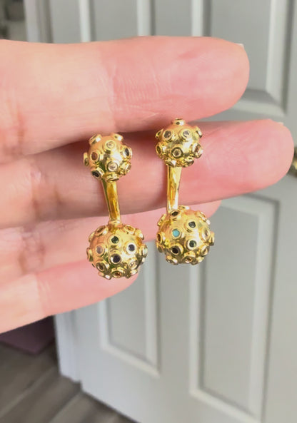 Double Ball Stud Earrings